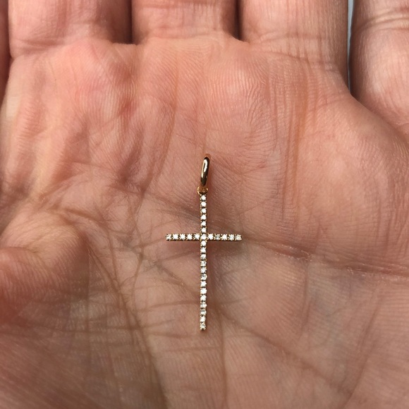 Jewelry - 14k rose gold cross pendant dainty